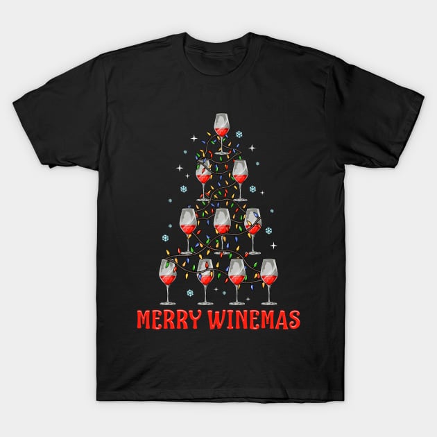 Merry Winemas. Funny Christmas Sweatshirt for Wine Lovers. T-Shirt by KsuAnn